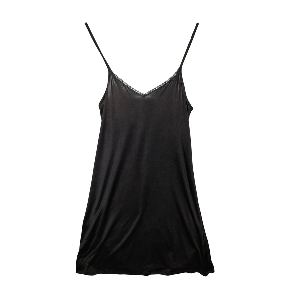 Jones New York Black Lace Trim Slip Dress Camisole‎ S Lingerie Goth Coquette